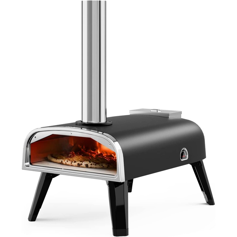 aidpiza Pizza Oven Outdoor 12 Wood Fired Pizza Ovens Pellet Pizza Stove for Outside, Portable Stainless Steel Pizza Oven for Backyard Pizza Maker Portable Mobile Outdoor Kitchen