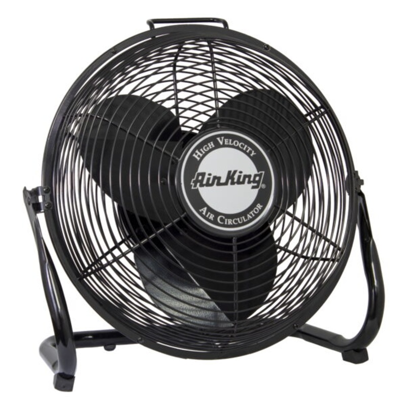 Air King 14 Industrial Grade High Velocity Pivoting Floor Fan, 1/20 HP, 9214, Black