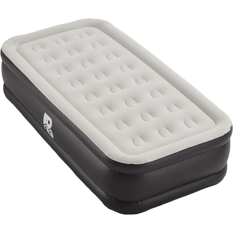 Air Mattress Twin Size with Built-in Electric Pump, Inflatable Air Bed Blow-up Airbed Durable for Camping, Home Guests & Portable Travel with Storage Bag, Easy to Inflate/Quick Set UP, Height 18