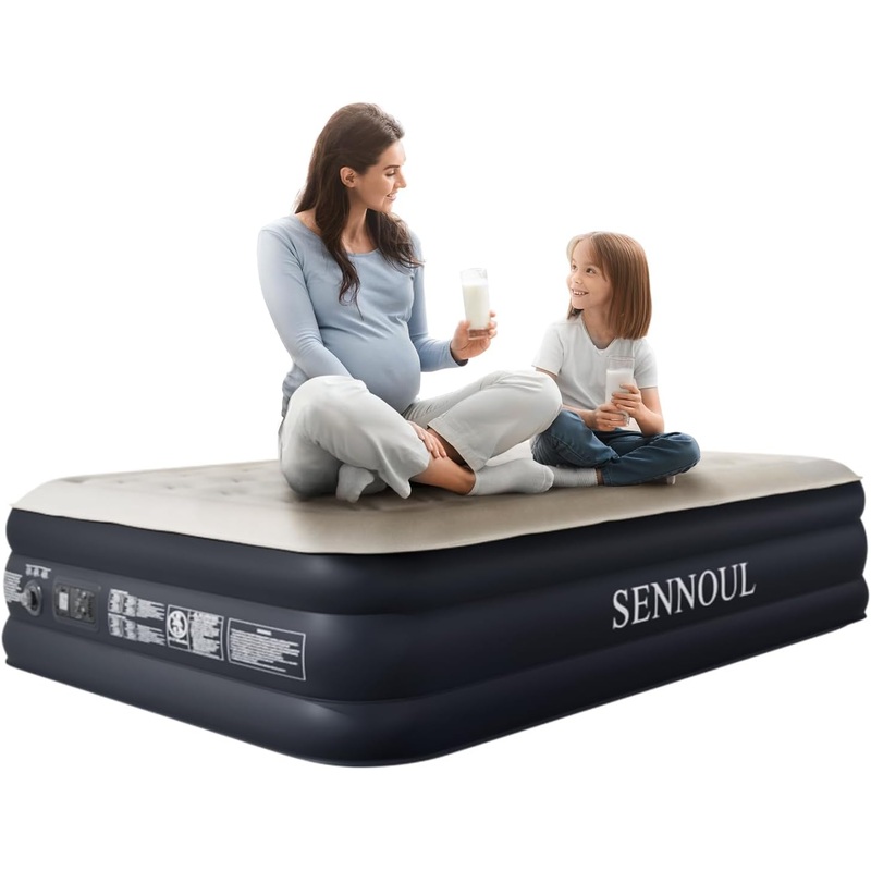 Air Mattress with Built in Pump  Upgraded Twin Blow Up Mattress, 2 Mins Quick Self Inflatable with Double Air chamber,16/550lbs Max, Strong Support, for Camping,Home,Guests,Portable Travel