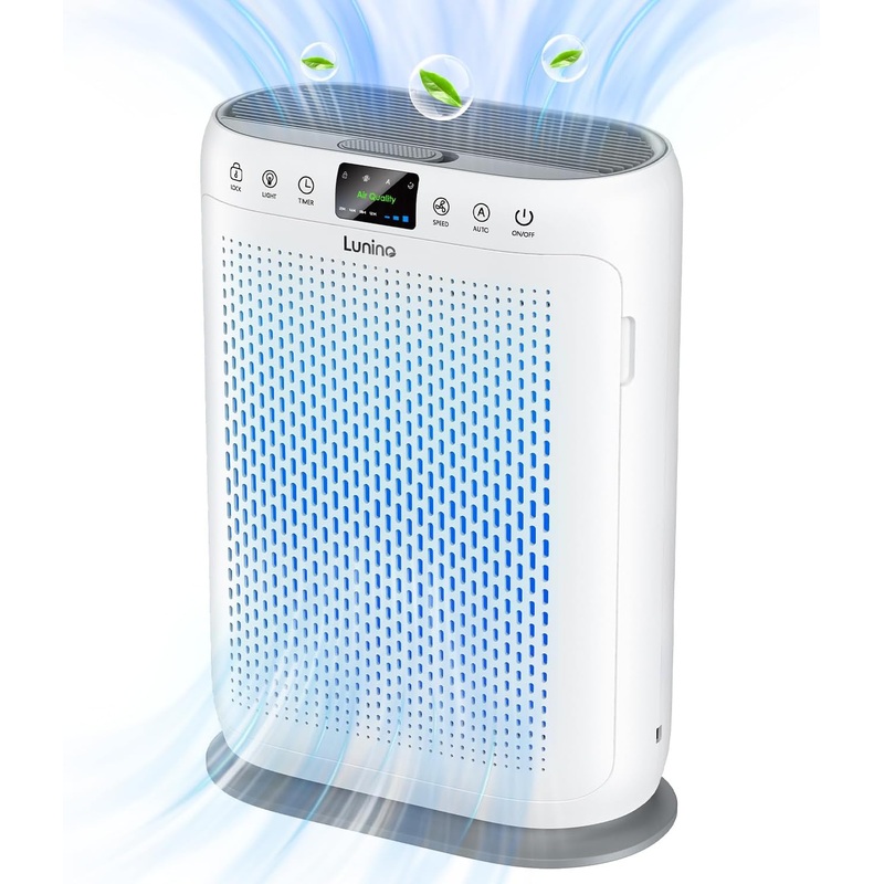 Air Purifiers for Home Large Room up to 1740sq.ft, LUNINO H13 HEPA Air Filter with PM 2.5 Display Air Quality Sensors, Aromatherapy Function, Air Cleaner for Dust, Smoke, Dander, Pets Hair, Pollen