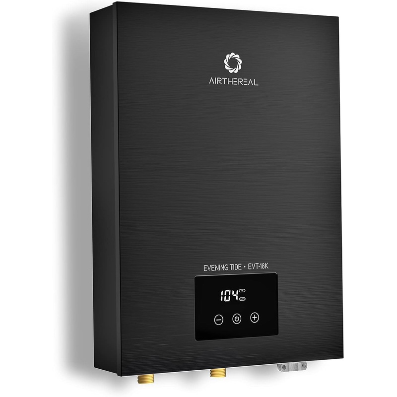 Airthereal Electric Tankless Water Heater 18kW, 240Volts  Endless On-Demand Hot Water  Self Modulates to Save Energy Use  Small Enough to Install Anywhere  for 2 Showers, Evening Tide series