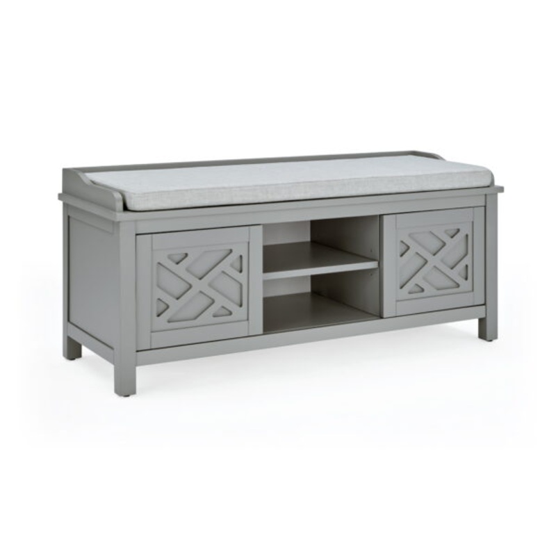 Alaterre Coventry 45W Wood Storage Bench with Cushion, Gray