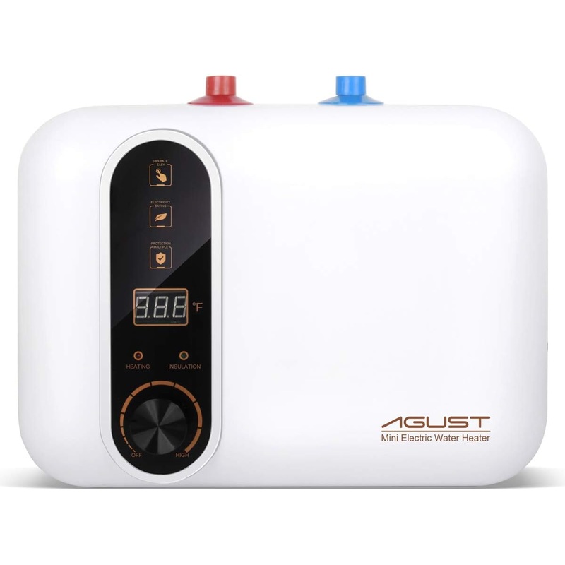 110V-120V 1.5Kw Instant Electric Hot Water Heater Under Kitchen Small Tank 2.5-3.0 Gallon Storage,Rv Trailer Instant Counter Compact Point-of-Use,2 PCs 16 Long 1/2FIP Stainless Steel Water Hose 11L