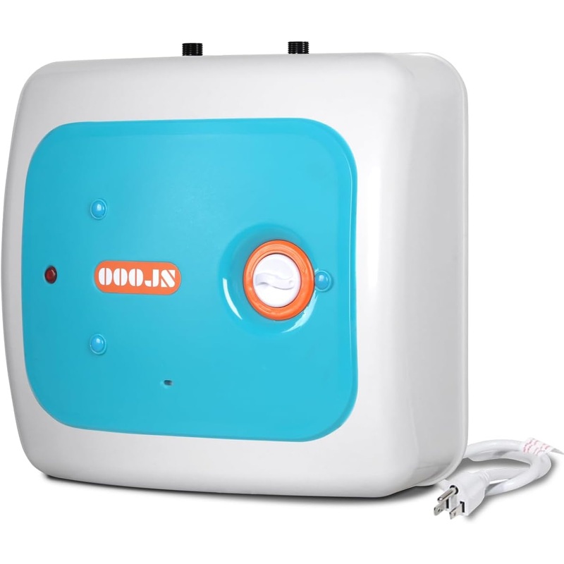 110V-120V 1440-1500W Instant Electric Hot Water Heater Under Kitchen Small Tank 8.0 Gallon Storage,Rv Trailer Instant Fiberglass Compact Point-of-Use,2 PCs 16 Long 1/2FIP Stainless Steel Hose 30L