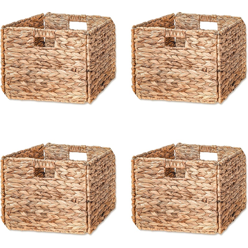 12.7 Foldable Storage Basket with Iron Wire Frame By Trademark Innovations (Set of 4)