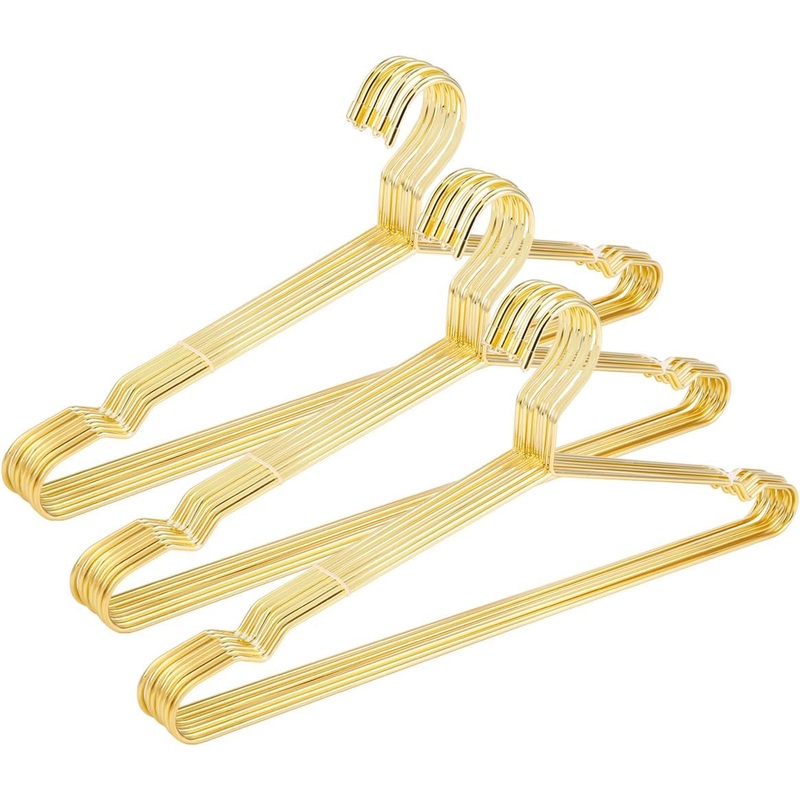 17.7 Strong Metal Wire Clothes Hangers, Coat, Standard Suit Hangers, Ideal for Everyday Use, 30 Pack, Gold