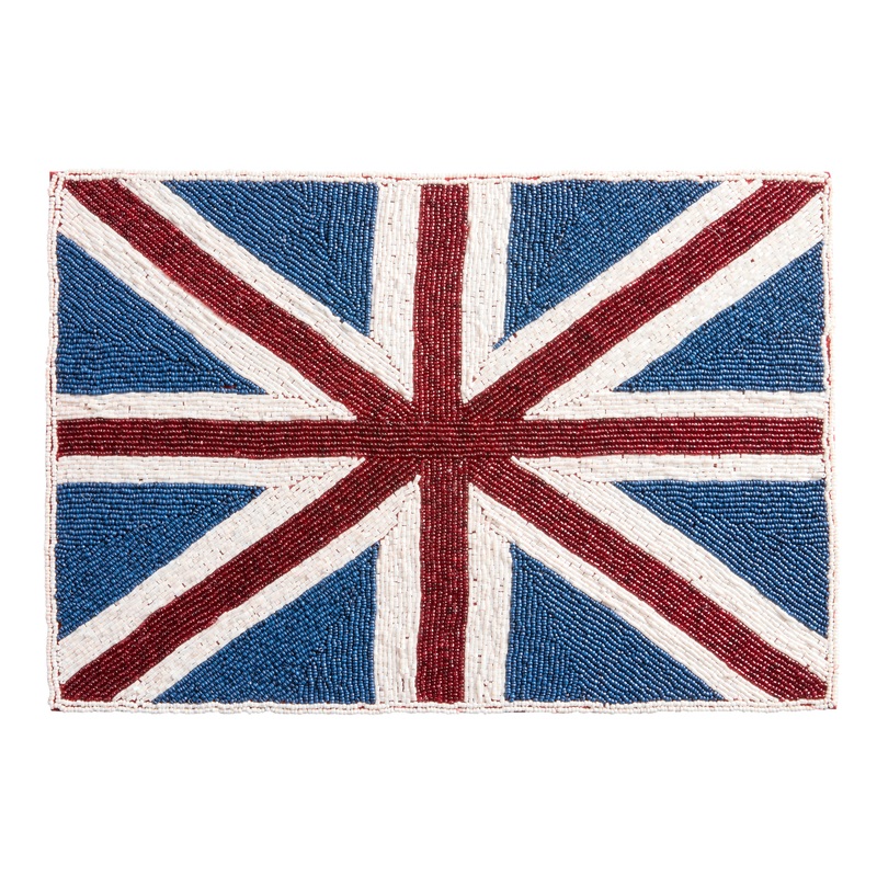 Blue, Red and White Union Jack Flag Beaded Placemat