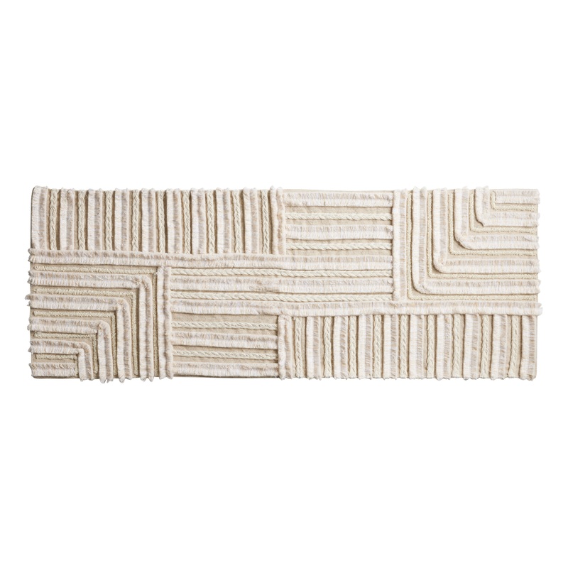 Cream Geometric Beaded Table Runner