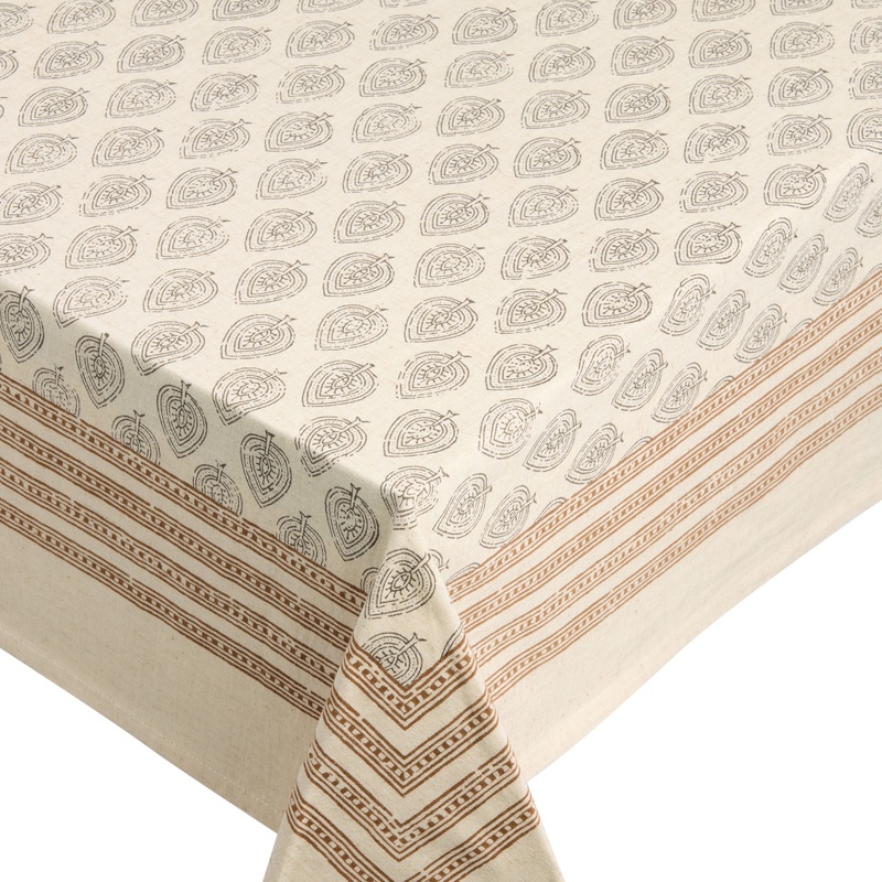 Espresso Brown and Gray Abstract Tablecloth