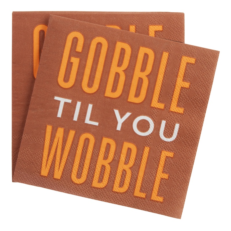 Gobble Til You Wobble Beverage Napkins 20 Count