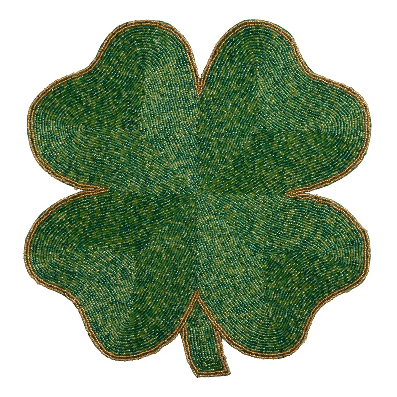 Green Shamrock Beaded Placemat