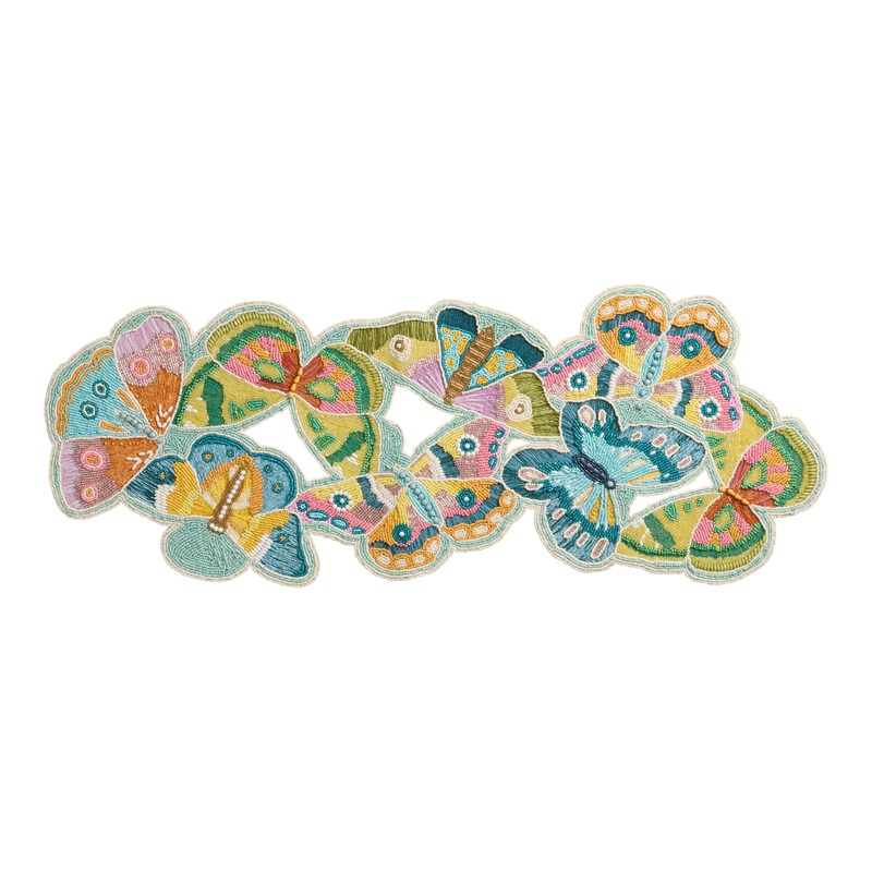 Multicolor Butterfly Beaded Table Runner