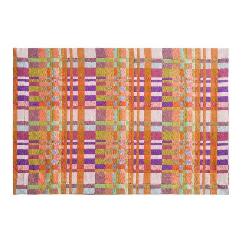 Multicolor Double Weave Checkered Placemat Set of 2