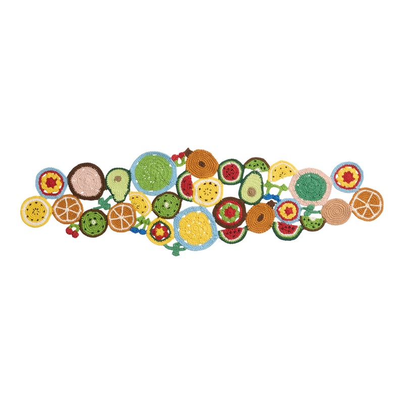 Multicolor Fruit Crocheted Table Runner