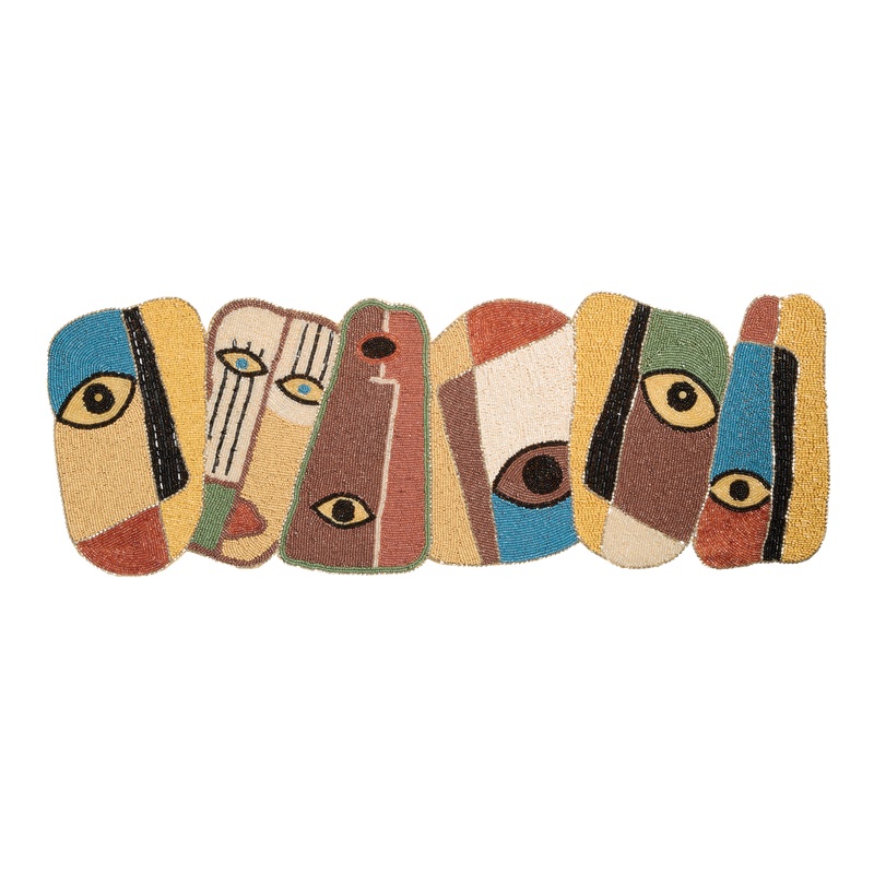 Multicolor Masks Beaded Table Runner
