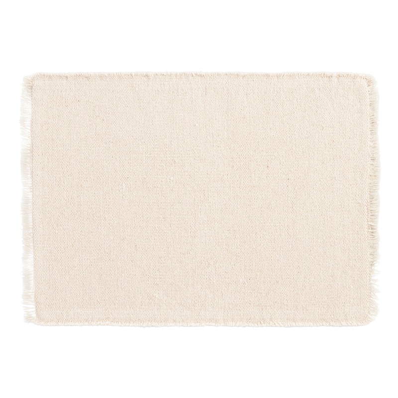 Neutral Woven Placemats with Natural Fringe Set of 4