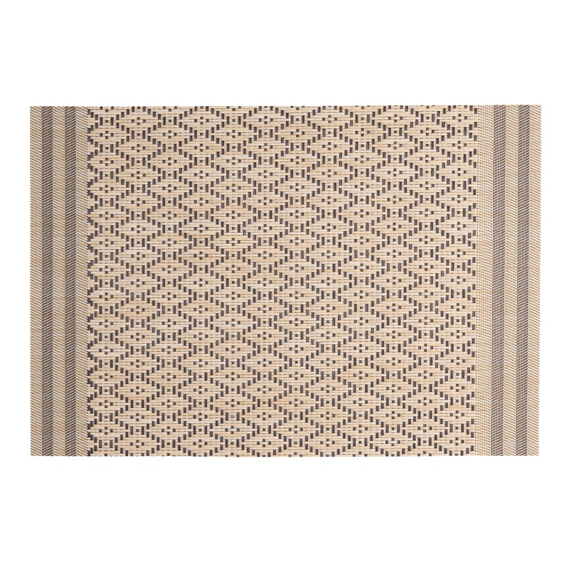 Off White and Black Diamond Woven Wipe Off Placemat Set of 4