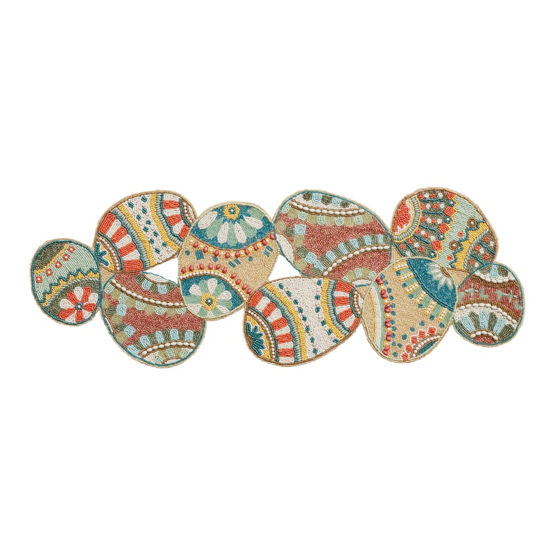 Pastel Easter Egg Beaded Table Runner