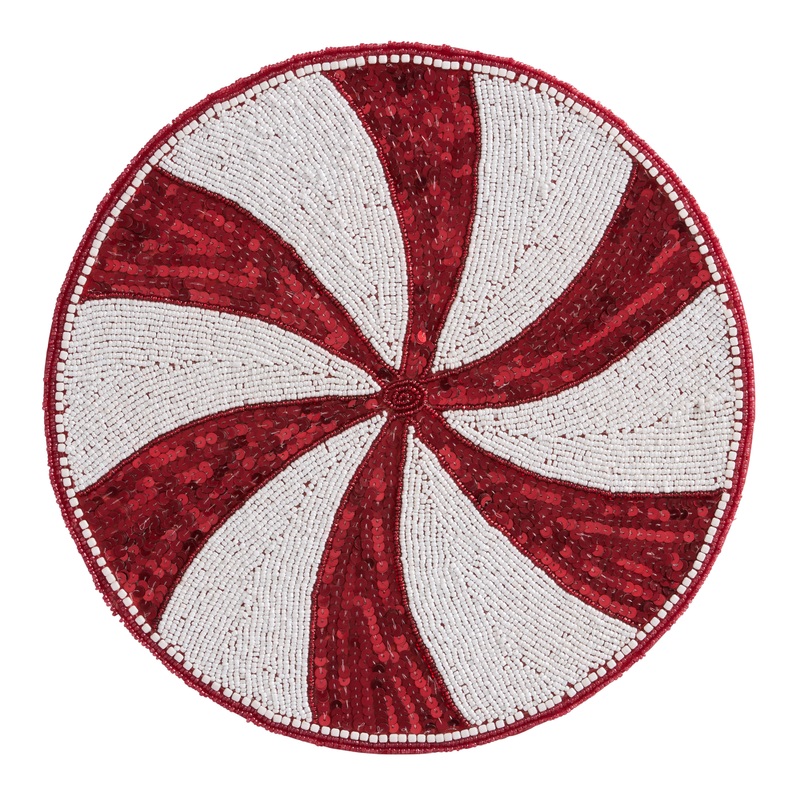 Peppermint Party Beaded Placemat