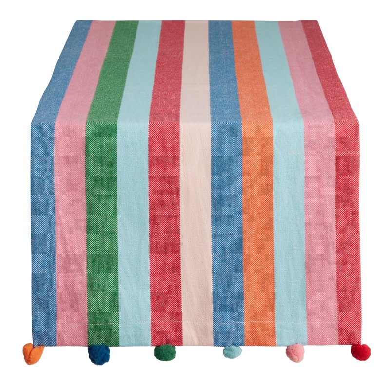 Polar Party Multicolor Stripe Table Runner