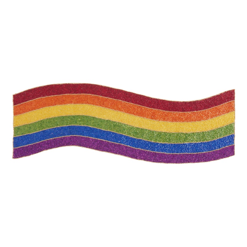 Rainbow Wavy Beaded Table Runner