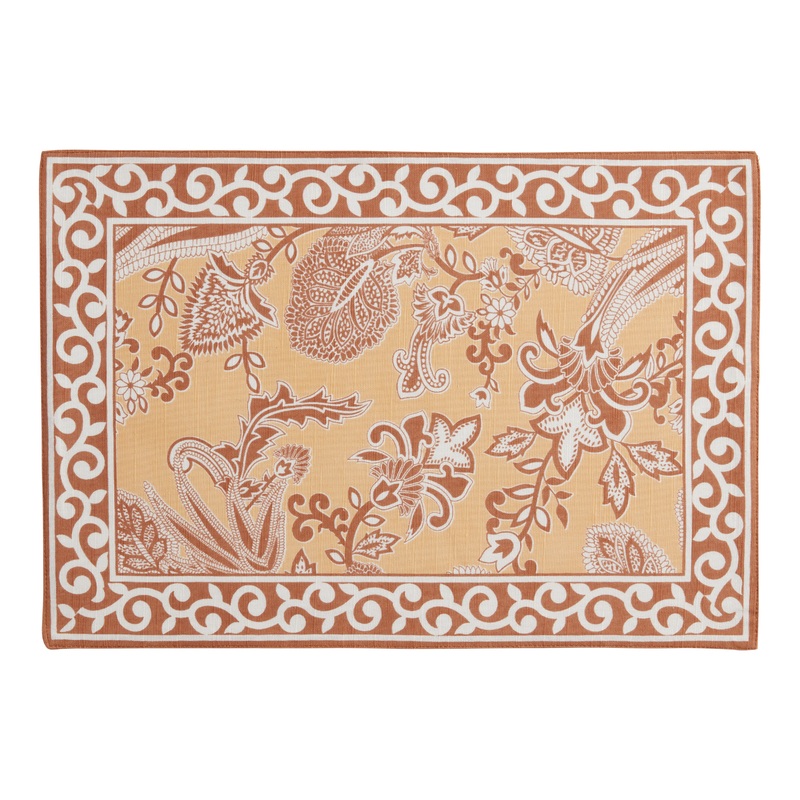 Red and Tan Paisley Placemat Set of 4