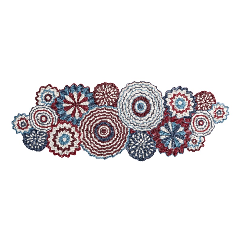 Red, White and Blue Fireworks Beaded Table Runner