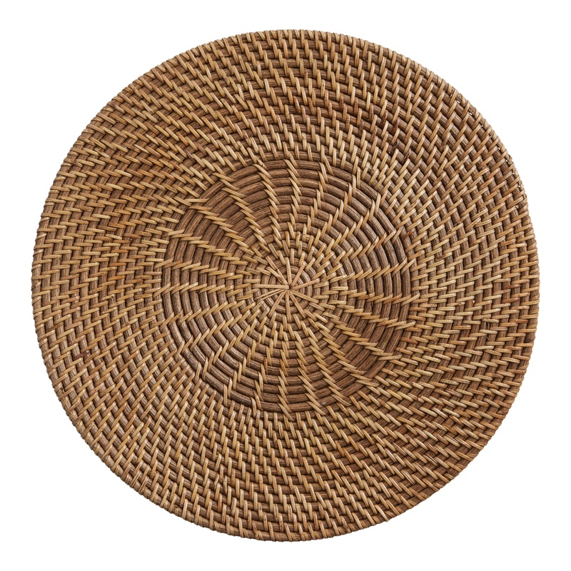 Round Medium Brown Rattan Placemat