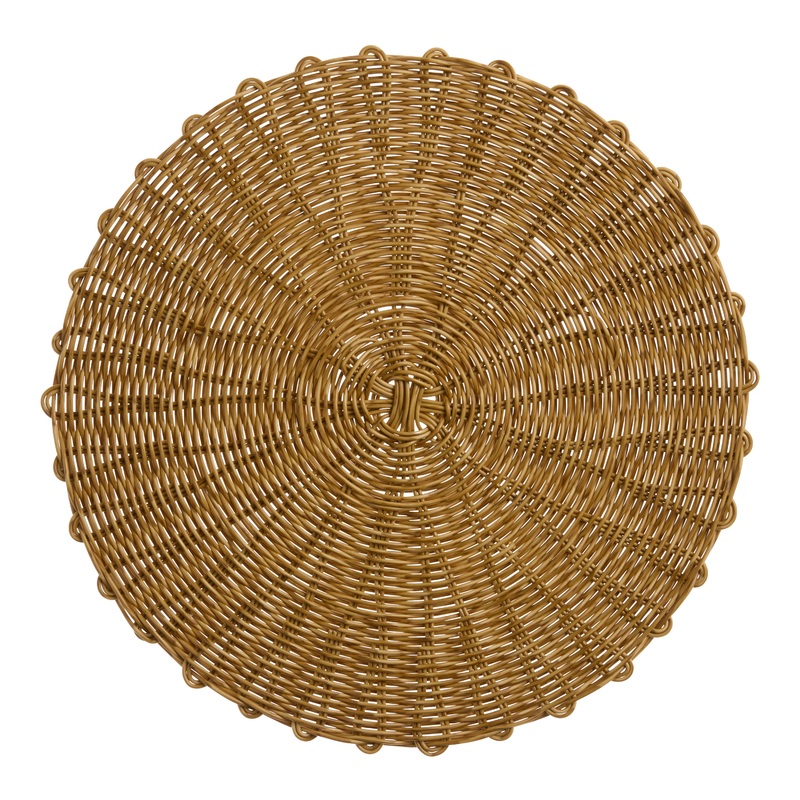Round Natural Faux Rattan Wipe Off Placemat