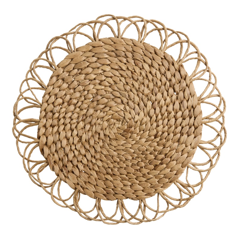 Round Natural Fiber Flower Placemat