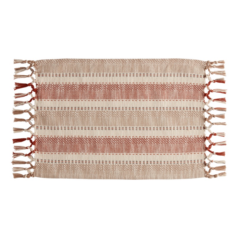 Terracotta Stripe Woven Knotted Placemats Set of 4