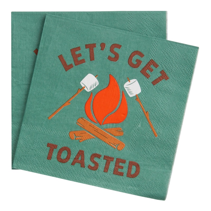 20 Count Let’s Get Toasted Beverage Napkins Set Of 2