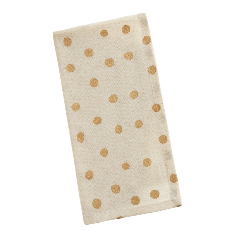 Cream and Gold Cotton Organic Dot Napkin
