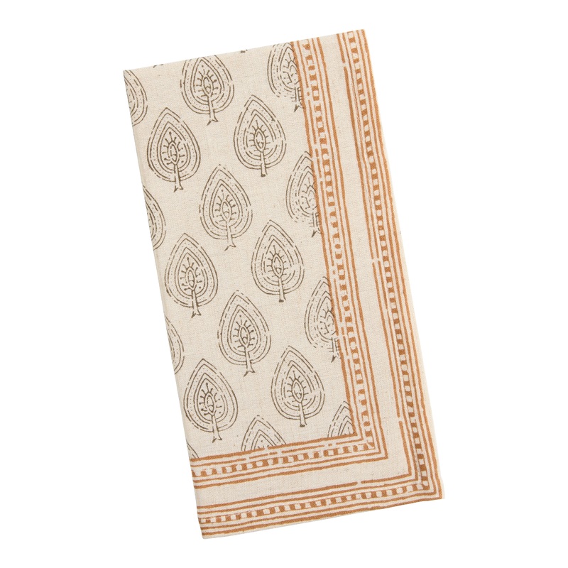 Espresso Brown and Gray Abstract Napkin Set of 4