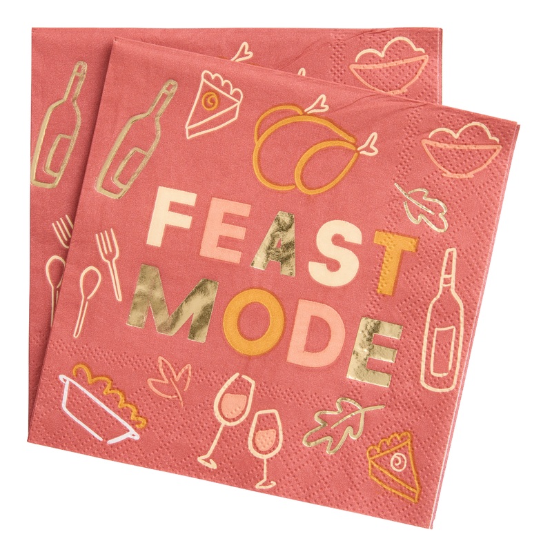 Feast Mode Beverage Napkins 20 Count
