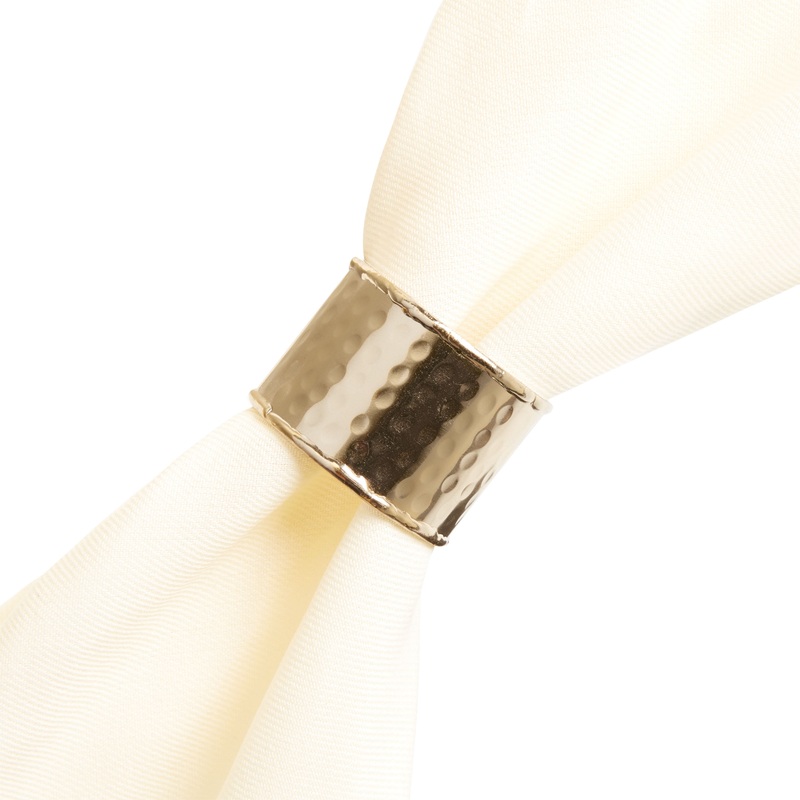 Gold Hammered Napkin Ring Set Of 2