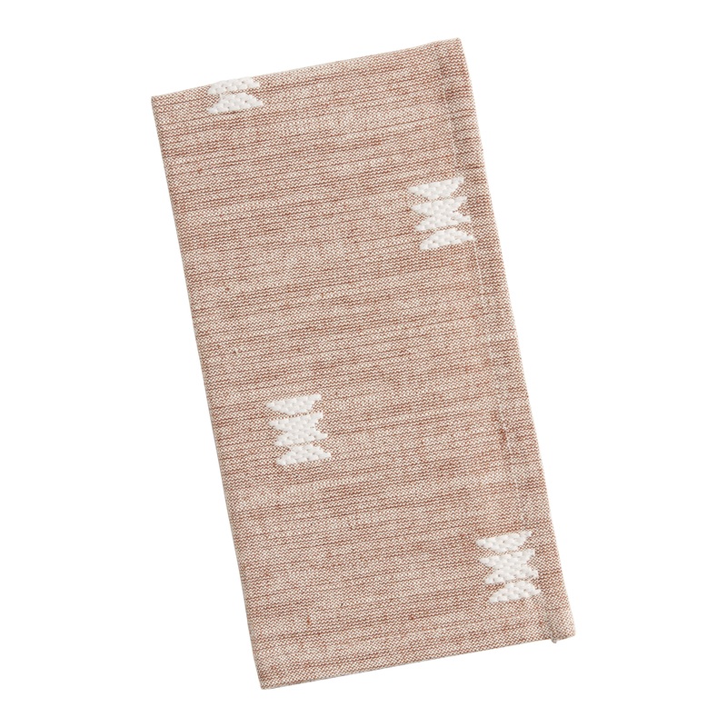 Gray and White Chambray Napkin Set of 4