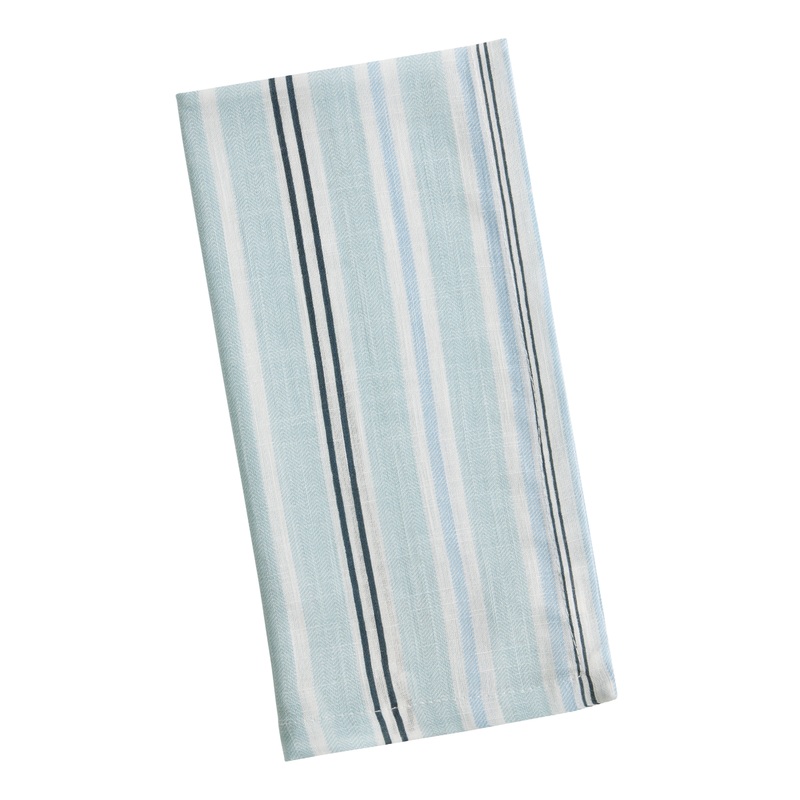 Gray Stripe Printed Cotton Napkins Set of 4