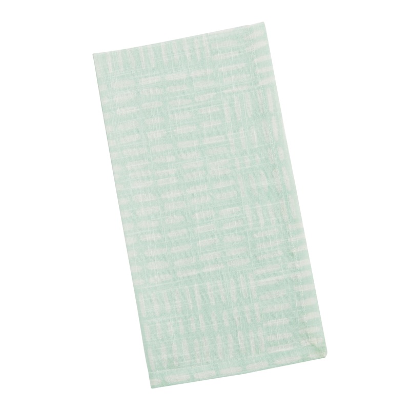 Mint Green and White Dash Napkin Set of 4