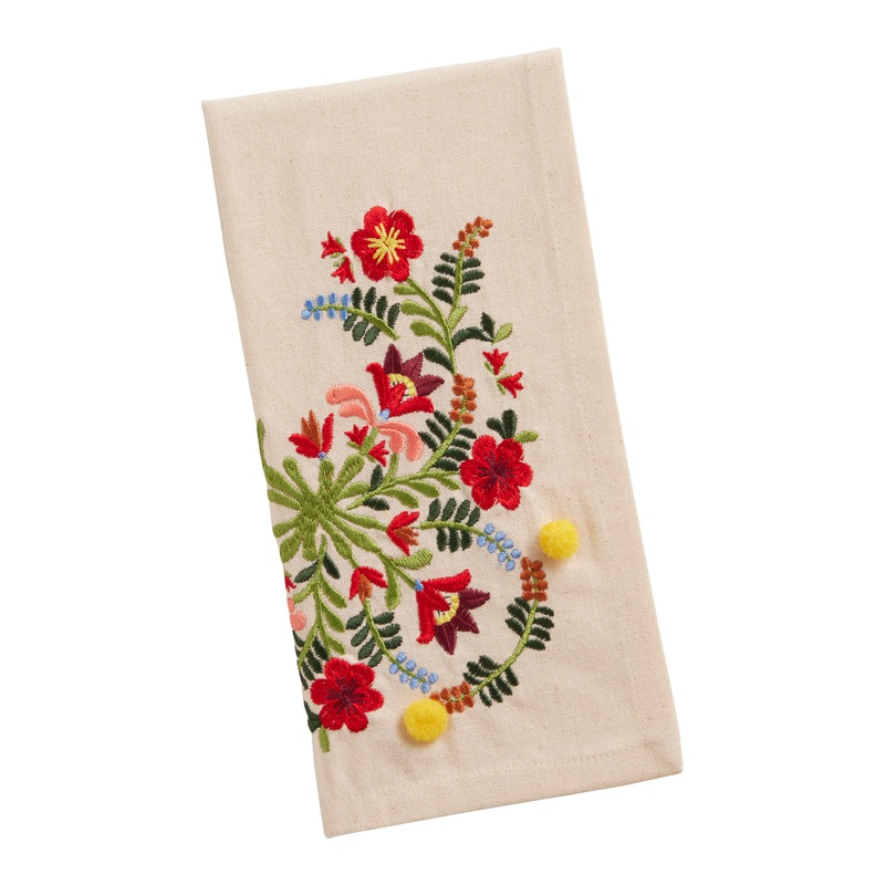 Multicolor Abstract Floral Embroidered Napkin Set of 4