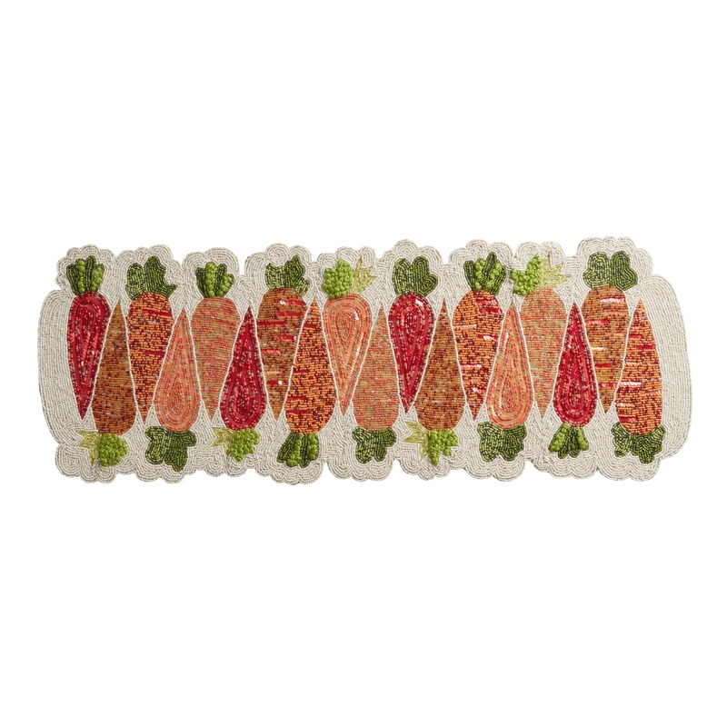Orange Carrot Beaded Table Runner