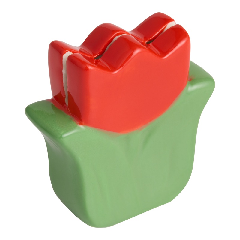 Red Ceramic Tulip Place Card Holder Set of 2