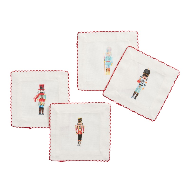 Watercolor Nutcracker Beverage Napkins 4 Pack