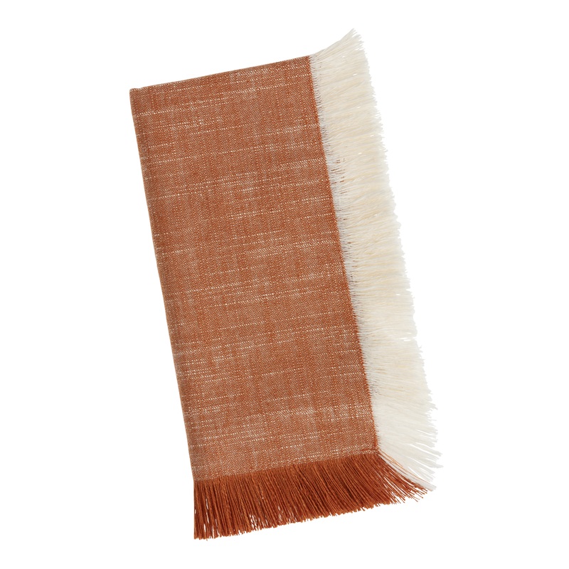 Woven Cotton Napkin with Fringe Set of 4