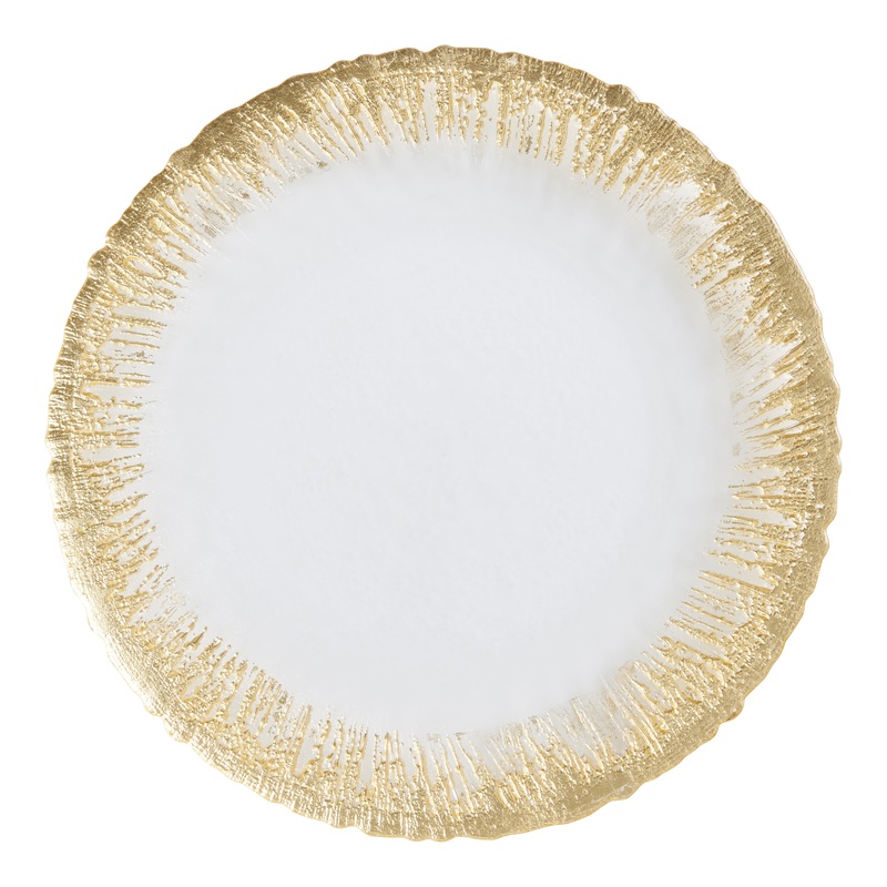 Gold Hand Painted Glass Charger Plate