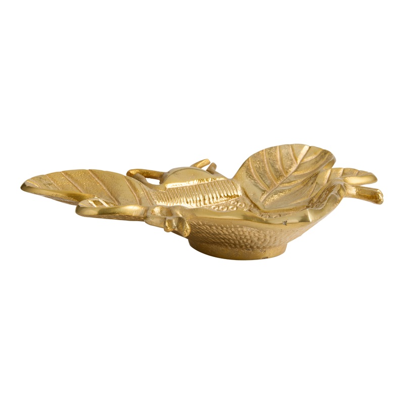 Gold Metal Bee Serving Bowl