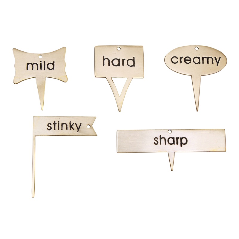 Gold Stainless Steel Cheese Markers 5 Pack