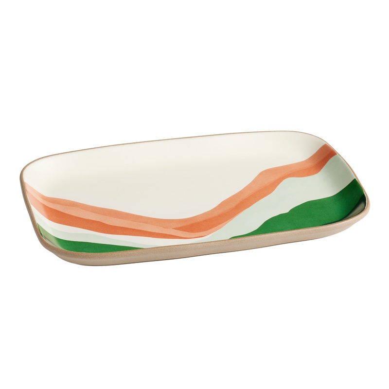 Kolor Me Koby Aqua And Pink Landscape Serving Platter