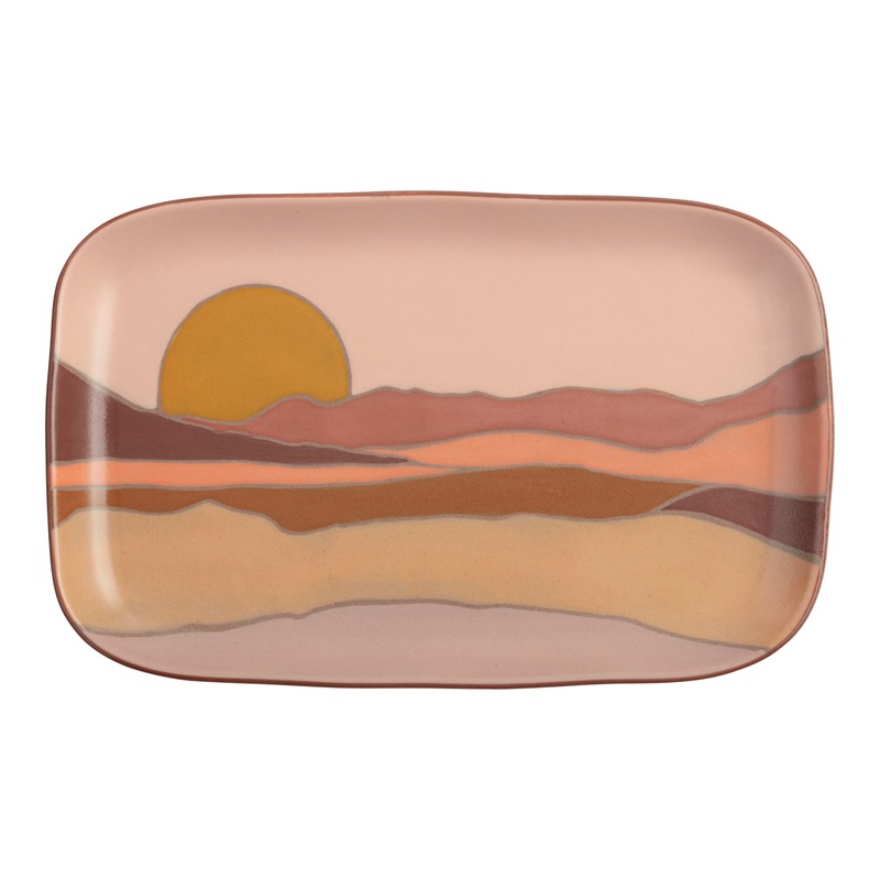 Kolor Me Koby Wax Resist Landscape Serving Platter